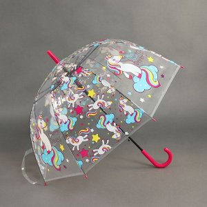 Зонт - трость полуавтоматический, 8 спиц, R = 42 см, цвет МИКС
