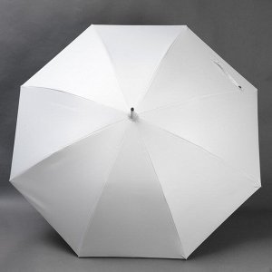 Зонт - трость полуавтоматический «Однотонный», ветроустойчивый, 8 спиц, R = 58 см, цвет белый/чёрный