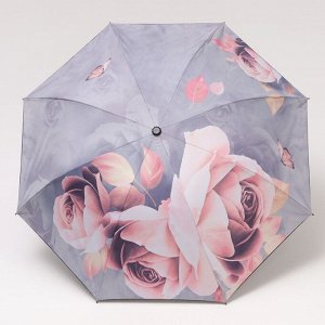 Зонт механический «Розы», ветроустойчивый, 3 сложения, 8 спиц, R = 48 см, цвет МИКС