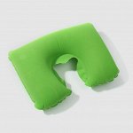 Подушка для шеи дорожная, надувная, 38 x 24 см, цвет зелёный