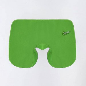Подушка для шеи дорожная, надувная, 38 x 24 см, цвет зелёный