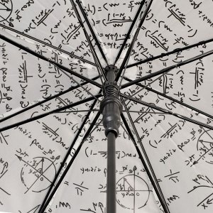 Зонт - трость полуавтоматический «Уравнения», 8 спиц, R = 46 см, цвет МИКС