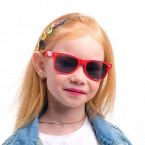 Очки солнцезащитные детские, на пружине, uv 400, 12.7х2.6х4 см, линза 4х5.4 см, красные