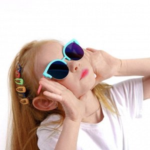 Очки солнцезащитные детские "Round", оправа двухцветная, линзы зеркальные, МИКС, 12.5 см