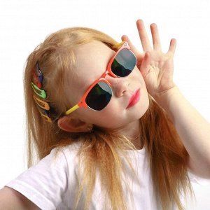 Очки солнцезащитные детские "Round", оправа и дужки разного цвета, МИКС, 12.5 x 4.5 см
