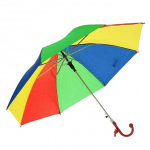 Зонт-трость «Радуга», полуавтоматический, со свистком, R=38см