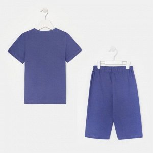 Комплект (футболка, шорты) для мальчика, цвет синий, рост 116