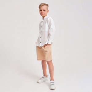 Рубашка для мальчика MINAKU: Cotton Collection цвет белый, рост 146