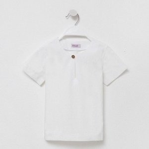 Рубашка для мальчика MINAKU: Cotton Collection цвет белый, рост 122
