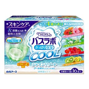 “Hakugen Earth” “HERS" "COOL” Соль для ванны с охлаждающим эффектом на основе углекислого газа с витамином С, 45 гр.*16 табл.