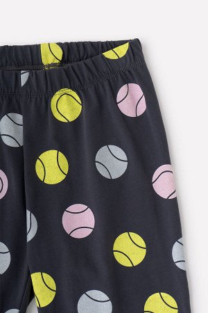 Бриджи для девочки КБ 400424 темно-серый, теннисные мячи к75