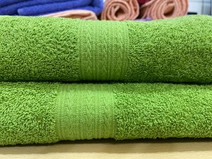 Махровое полотенце 50*90 см хлопок цвет Зеленый (Косичка)