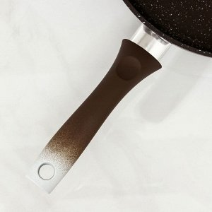 Сковорода, d=28 см, пластиковая ручка, антипригарное покрытие, цвет кофейный мрамор