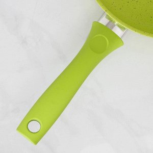Сковорода Trendy style, d=26 см, пластиковая ручка, антипригарное покрытие, цвет зелёный