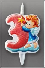 Свеча тортовая цифра Ангелок 3