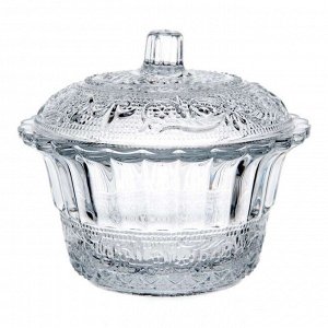 Сахарница, 120 мм, 200 мл, с крышкой, стекло, КОНЬЯ-F&D