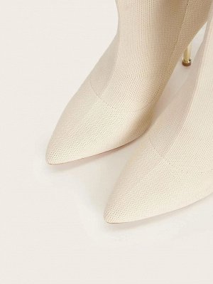 Ботинки минималистичные на шпильках (вязаный)