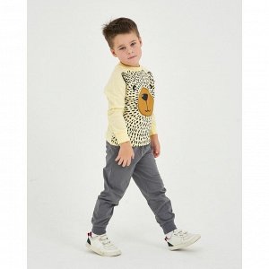 Пижама для мальчика, цвет бежевый/серый, рост 128-64