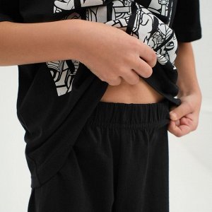 Комплект для мальчика (футболка, шорты) KAFTAN &quot;Hype&quot;, рост 158-164, цвет чёрный