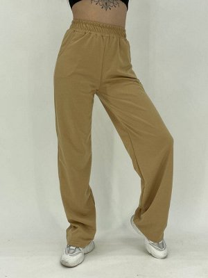 Спортивные штаны женские 5005 "Однотонные - Клеш" Бежевые