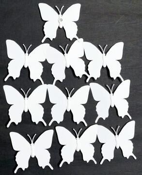 Бабочка на магните набор 10 шт 7,5 х 7,5 см пластик цвет белый