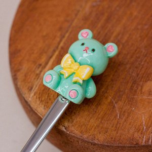 Ложка десертная "Bear bow", green