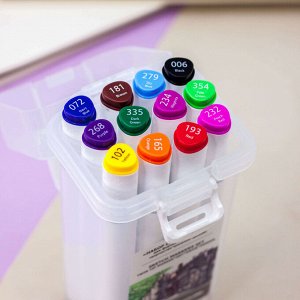 Набор маркеров для скетчинга 12 цветов, mix, двусторонние