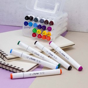 Набор маркеров для скетчинга 24 цвета, mix, двусторонние