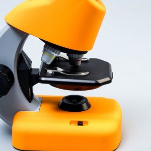 Микроскоп "Юный биолог" кратность до х1200, желтый, подсветка