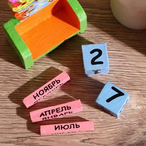 Вечный календарь «Сова»,7x4x10 см, дерево, 2 языка, МИКС