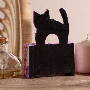 Деревянный календарь "Фиолетовая кошка"11х6х15 см МИКС (2языка)