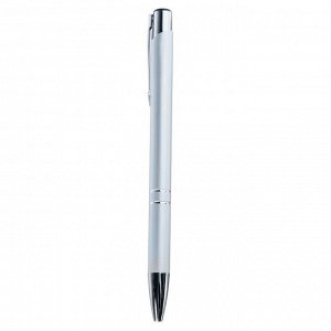 Ручка шариковая автоматическая, 0.5 мм "Металлическая", стержень синий, серебристый корпус