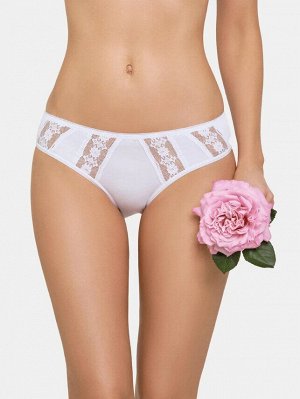 LUI et ELLE EC0373 blanc Женские трусы слипы с кружевными элементами по бокам
