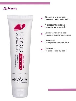 ARAVIA Professional Крем для ног ультраувлажняющий с мочевиной (15%) и PHA-кислотами Ultra Moisture Cream, 100 мл. Аравия