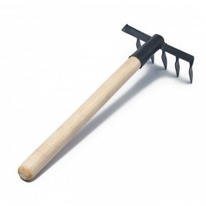 Грабли прямые, 5 витых зубцов, длина 41 см, деревянная ручка