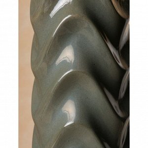 Ваза керамическая "Волна", настольная, коричнево-серая, 40 см