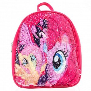 Рюкзак детский с двусторонними пайетками, 10 см х 23 см х 27 см "Пинки Пай", My Little Pony