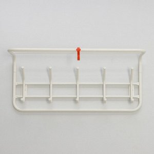 Вешалка настенная с полкой, 60x22x26.5 см, белая