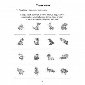 Английские упражнения в картинках на все правила грамматики с ответами к заданиям, 1 год обучения