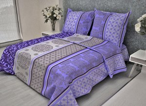 Комплект постельного белья 1,5-спальный, бязь "Комфорт" (Ажур, фиолетовый)
