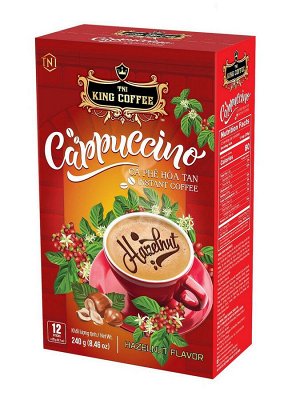 Кофе растворимый КАПУЧИНО СО ВКУСОМ ЛЕСНОГО ОРЕХА т.м. KING COFFEE (12пак*20гр)