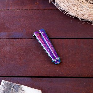 Нож-бабочка "Фиолет" 16,3см, клинок 74мм/1,4мм