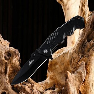 Нож складной полуавтоматический черный, 20см, клинок 8см