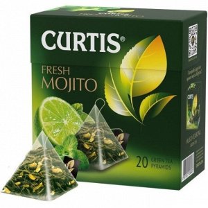 Curtis зеленый с мятой и ароматом коктейля мохито Curtis Fresh Mojito в пирамидках, 1.7*20пак