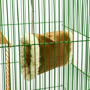СИМА-ЛЕНД Подвесной меховой туннель для грызунов, 19 х 12 х 13 см, коричневый