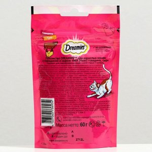 Лакомство Dreamies Mix для кошек, говядина/сыр, 60 г