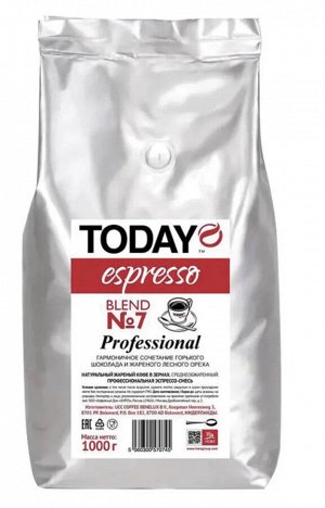 Кофе Espresso Today Blend  1000гр  зерно полим.уп.