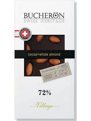 Шоколад Bucheron  горький с цельным миндалем 100гр  картон