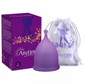 Менструальная чаша с мешочком для хранения, фиолетовая