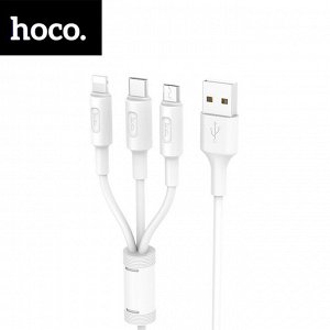 USB Кабель 3 в 1 Hoco Charging Cable Type-C/For Lightning/ MicroUSB